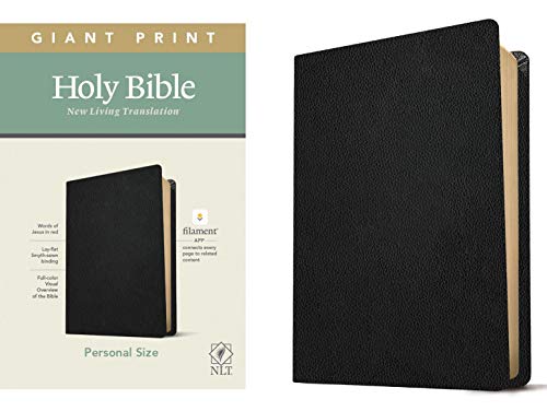 NLT Personal Size Giant Print Bible, Filament Enabled (Genuine Leather, Black, Red Letter): Includes Free Access to the Filament Bible App Delivering Study Notes, Devotionals, Worship Music, and Video