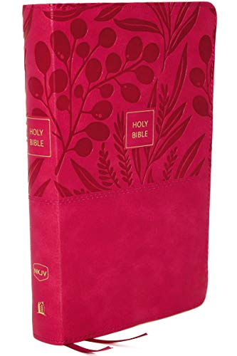 NKJV, End-of-Verse Reference Bible, Personal Size Large Print, Leathersoft, Pink, Thumb Indexed, Red Letter, Comfort Print: Holy Bible, New King James Version