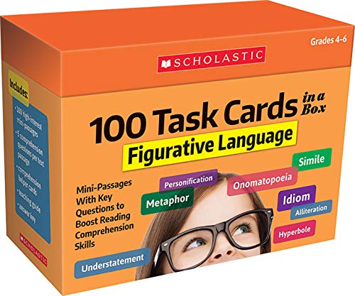 100 Task Cards in a Box: Figurative Language: Mini-Passages With Key Questions to Boost Reading Comprehension Skills