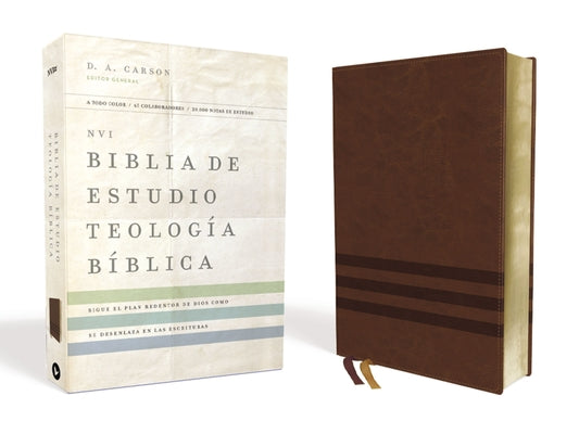 NVI, Biblia de Estudio Teologa Bblica, Interior a cuatro colores, Leathersoft, Caf: Sigue el plan redentor de Dios como se desenlaza en las Escrituras (Spanish Edition)