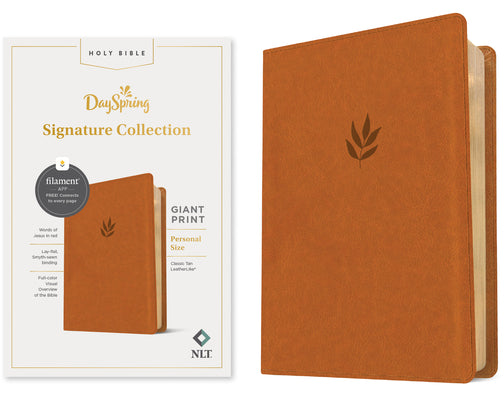 NLT Personal Size Giant Print Bible, Filament-Enabled Edition (LeatherLike, Classic Tan, Red Letter): DaySpring Signature Collection